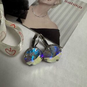 Sabika Iridescent Silver and Blue Earrings